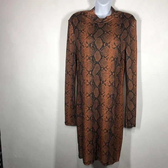 orange snakeskin dress Maxi Dresses